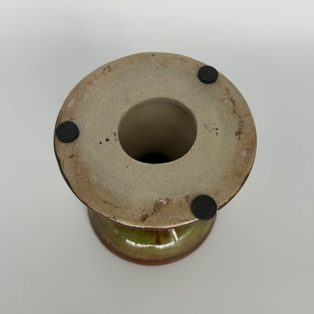 Glazed Stoneware Candle Holder