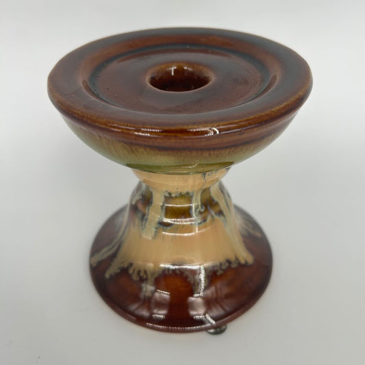 Glazed Stoneware Candle Holder