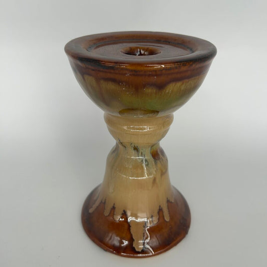 Glazed Stoneware Candle Holder