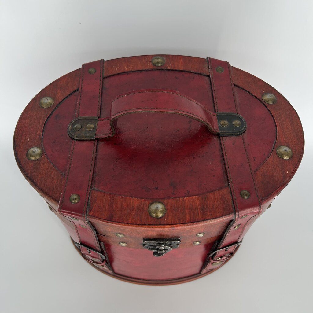 Wood & Leather Hinged Box