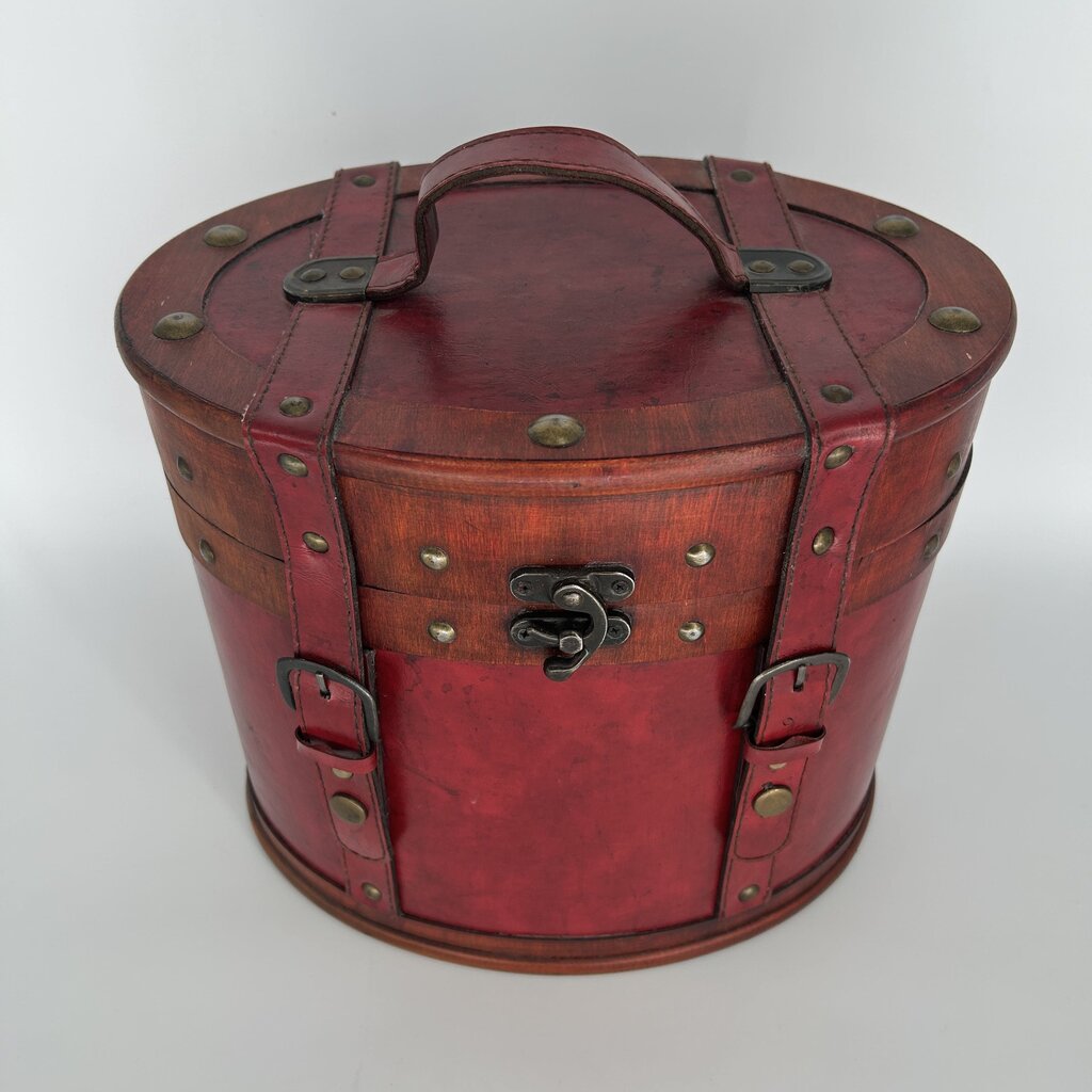 Wood & Leather Hinged Box