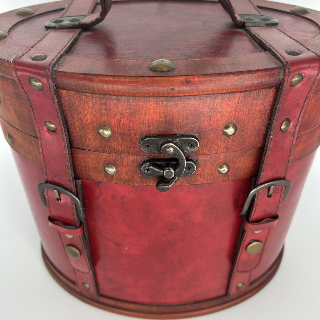 Wood & Leather Hinged Box
