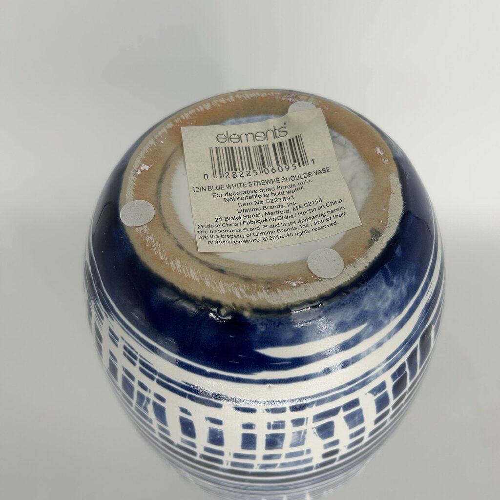 Plaid Lined Ceramic Vase