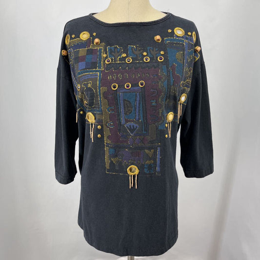 Fun Art L/s Beaded Tee Shirt