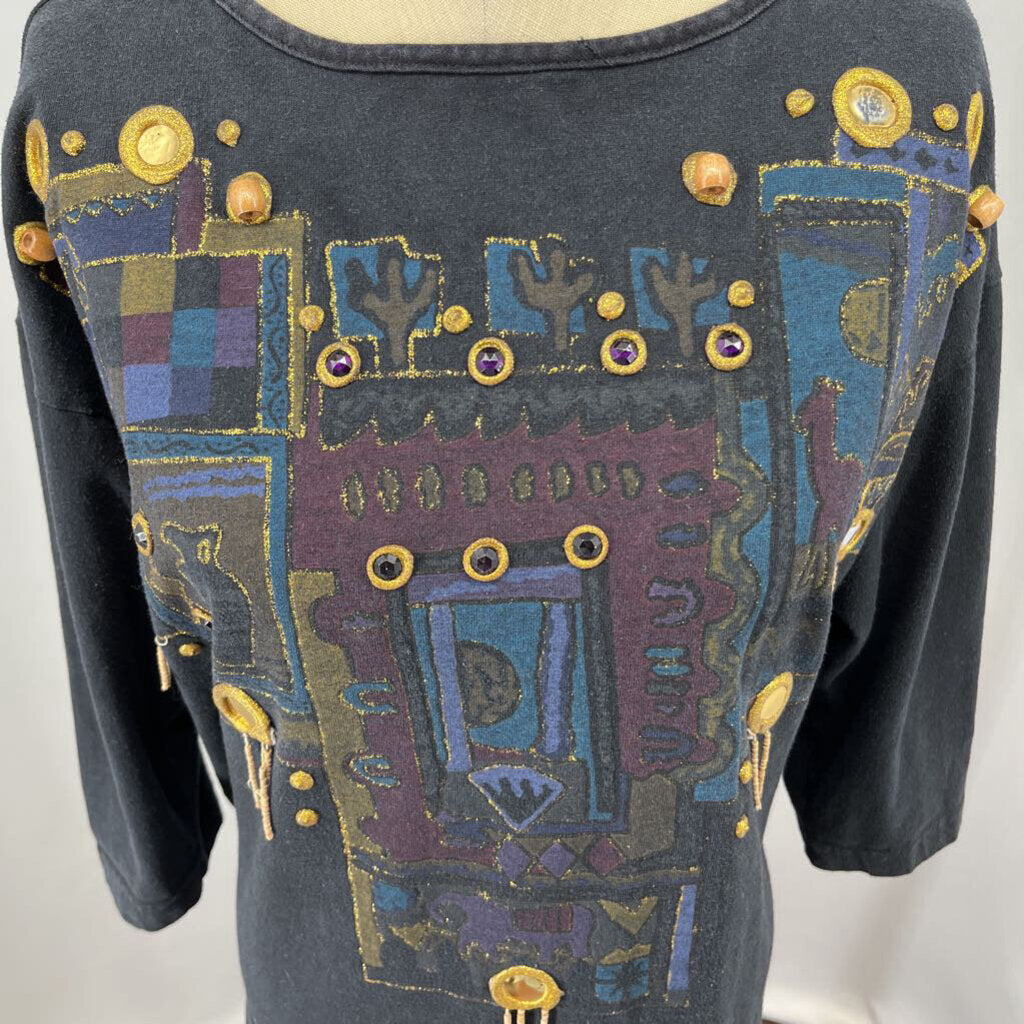 Fun Art L/s Beaded Tee Shirt