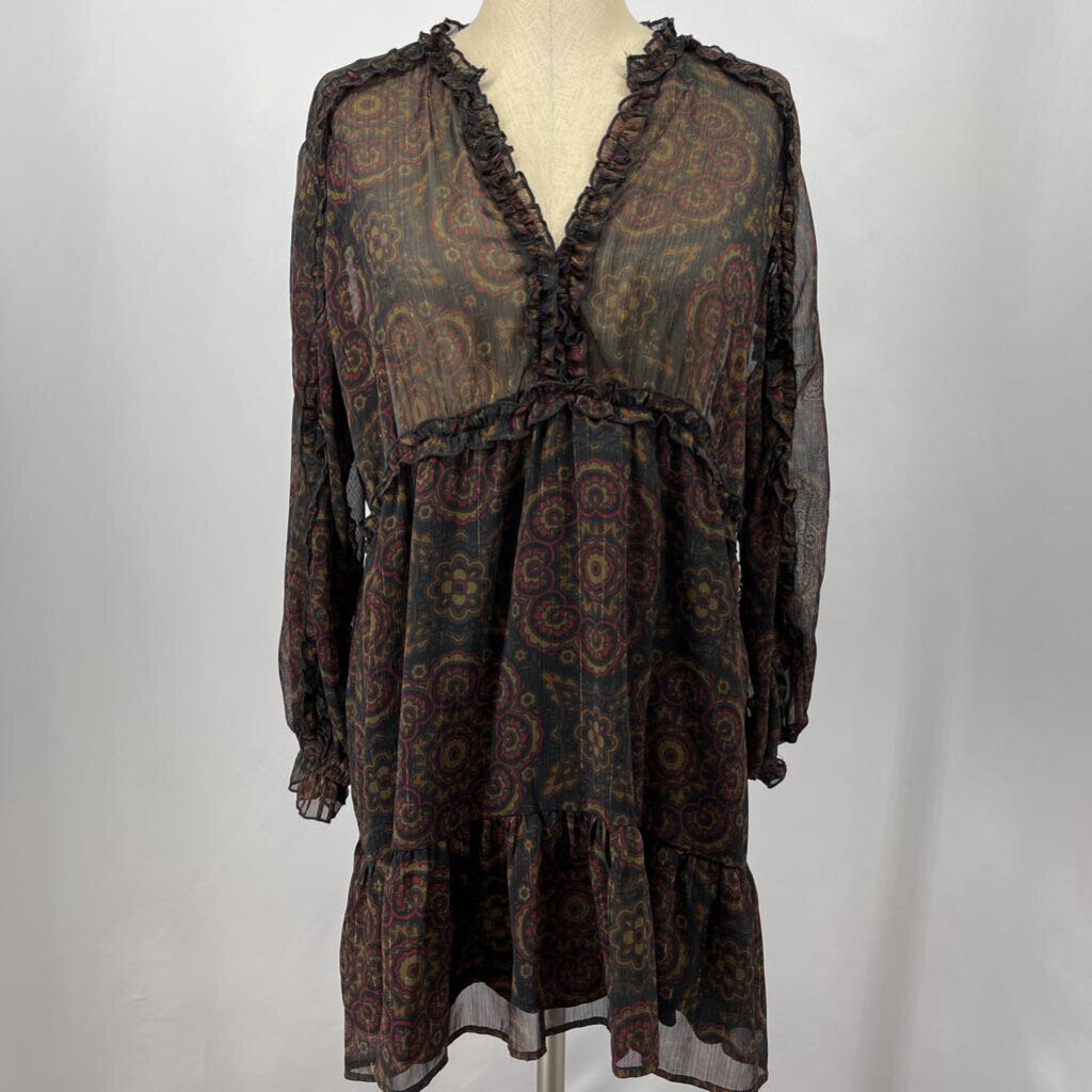 Zara L/s Floral Dress