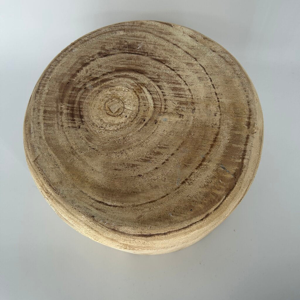Carved Wooden Planter Pot