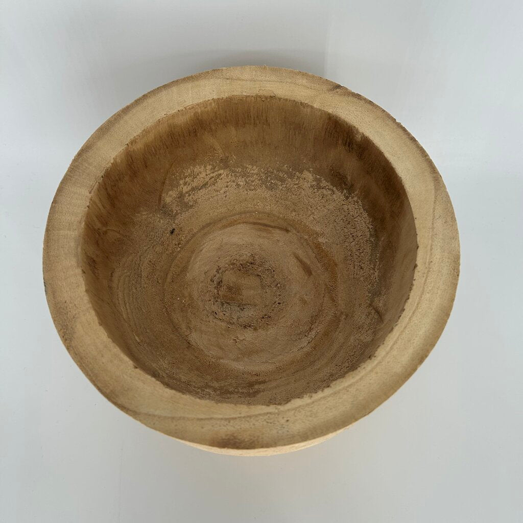 Carved Wooden Planter Pot