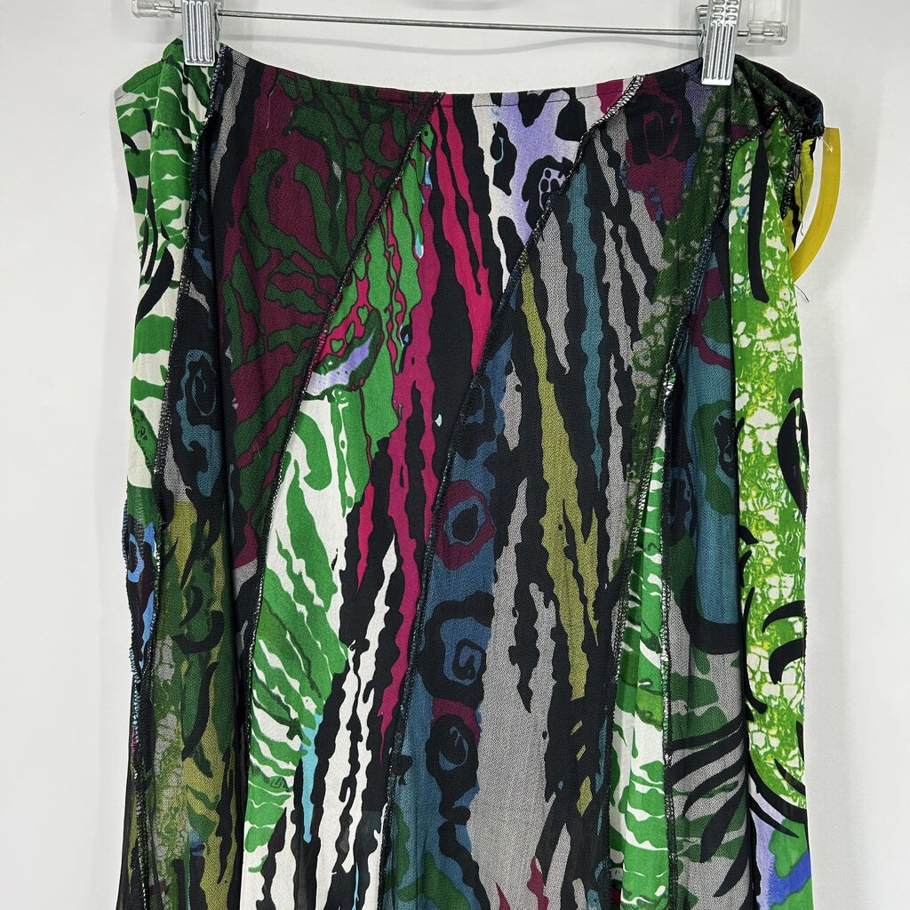 Multi Print Sheer Lined Skirt