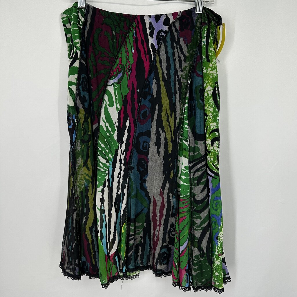 Multi Print Sheer Lined Skirt