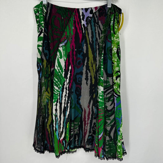 Multi Print Sheer Lined Skirt