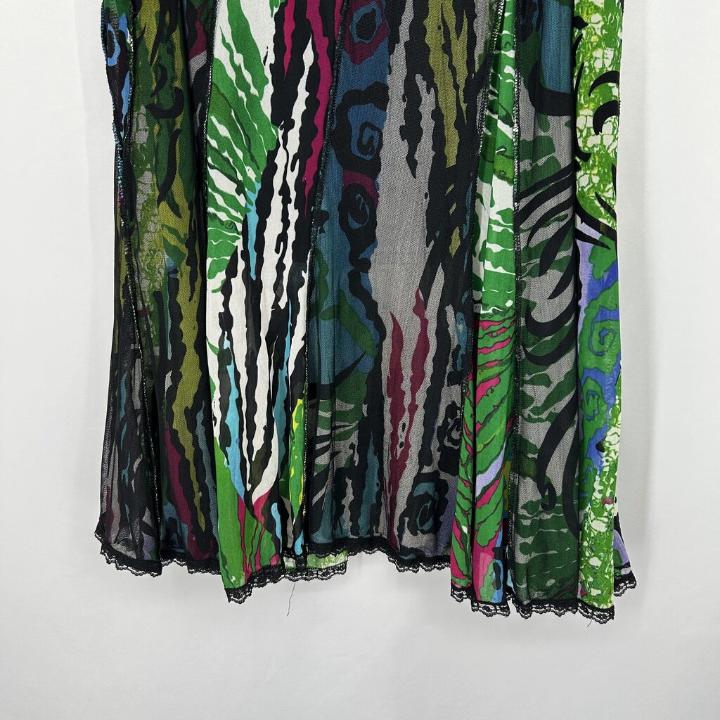 Multi Print Sheer Lined Skirt