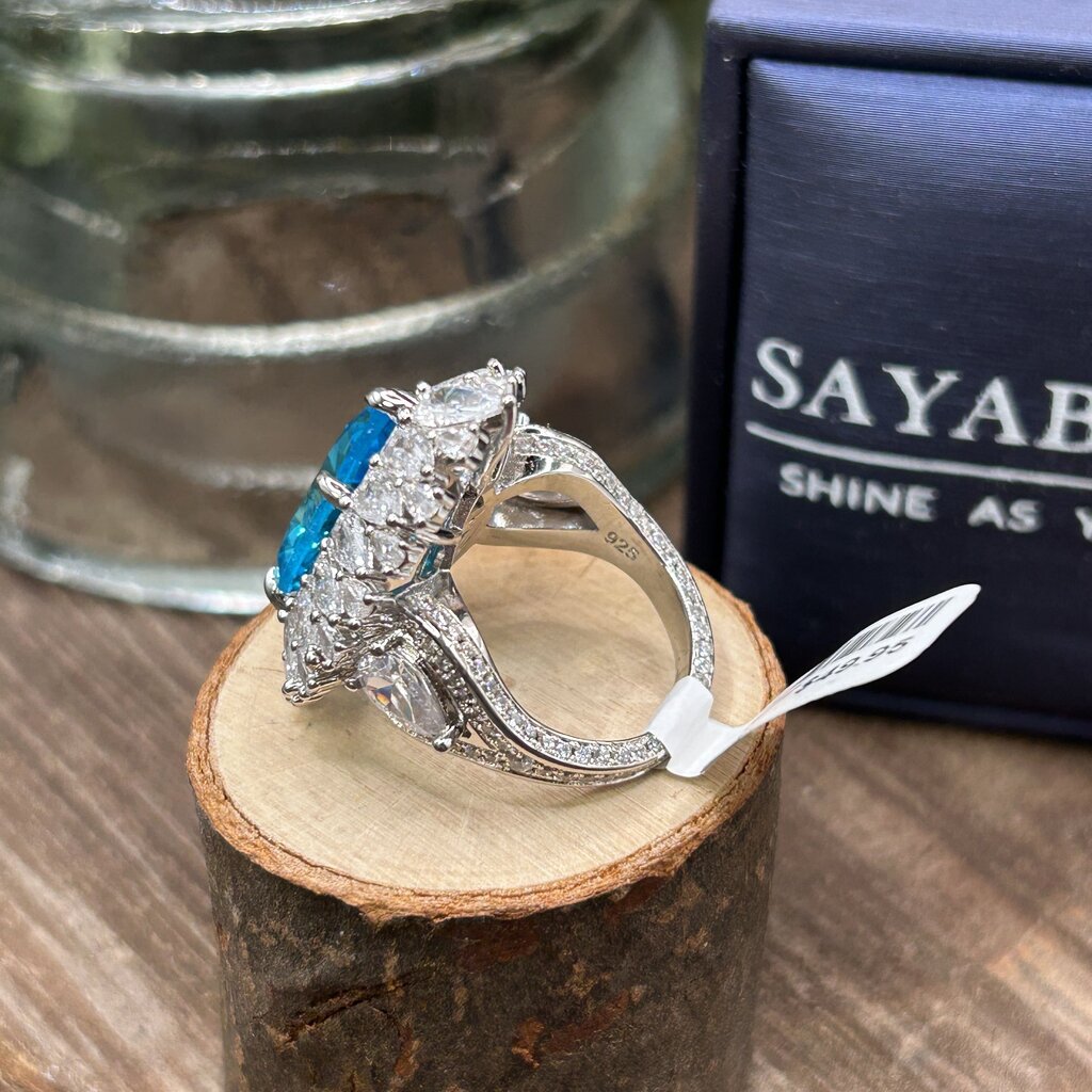 Sterling Aquamarine Statement Ring