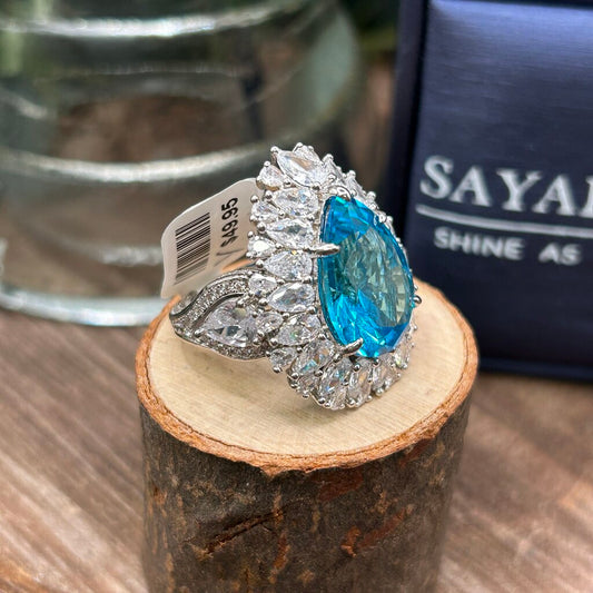 Sterling Aquamarine Statement Ring