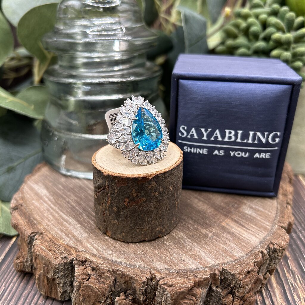 Sterling Aquamarine Statement Ring