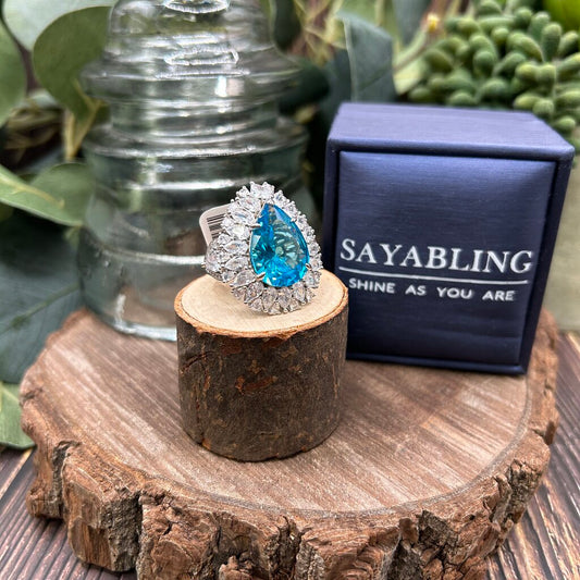 Sterling Aquamarine Statement Ring