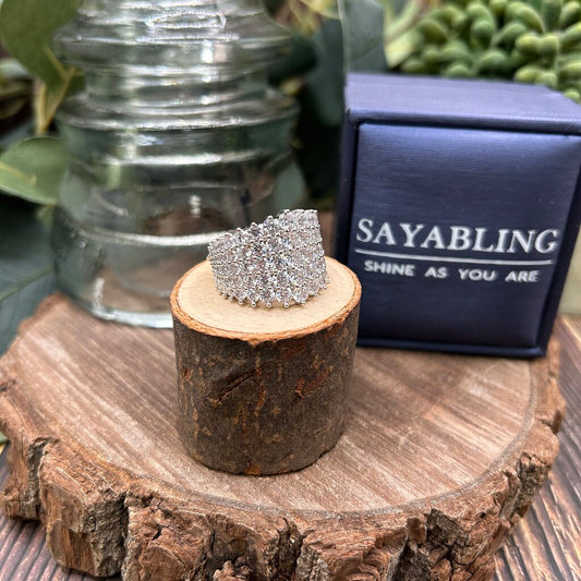 Sterling Gem Cluster Ring