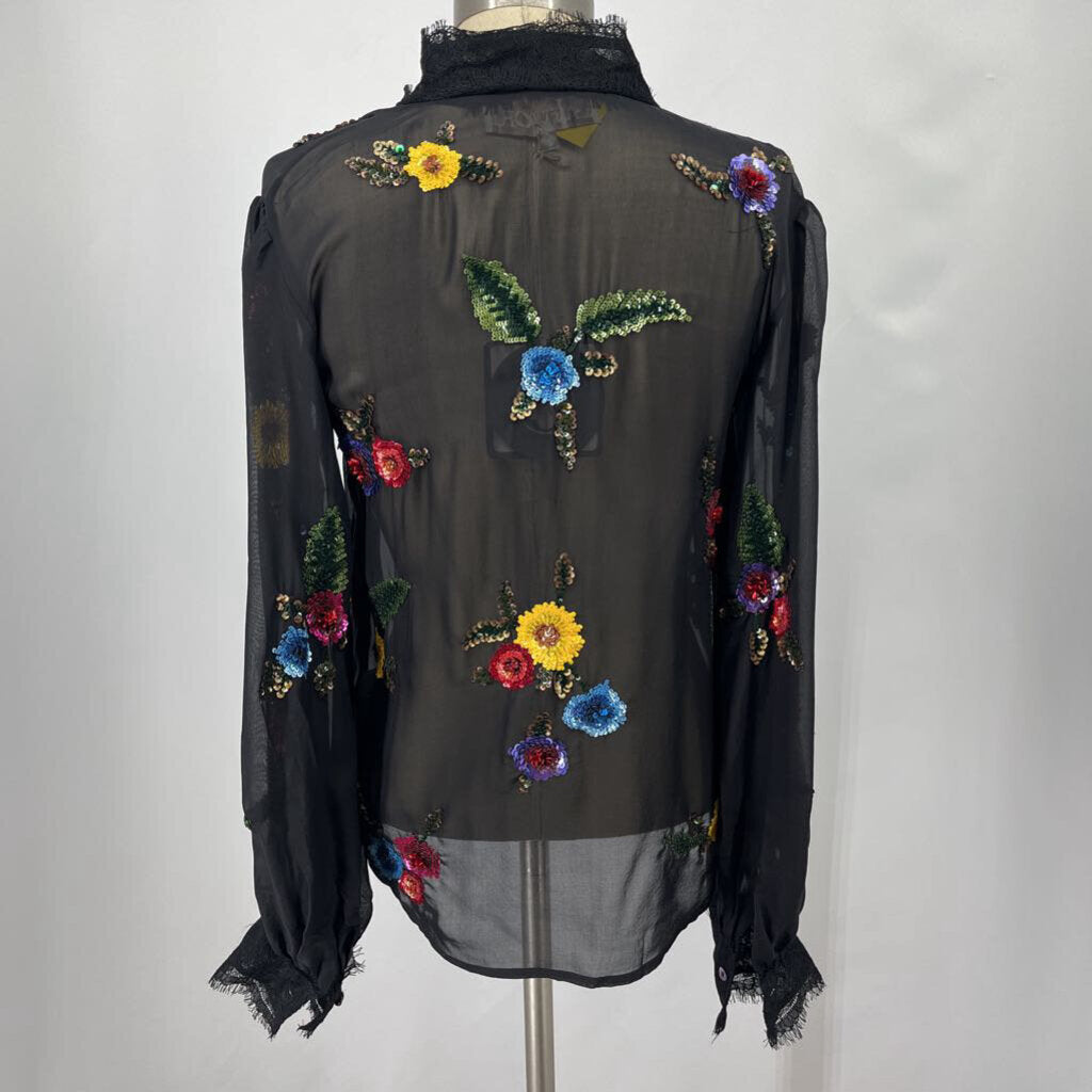 LA Fuori L/s Sequin Silk Blouse