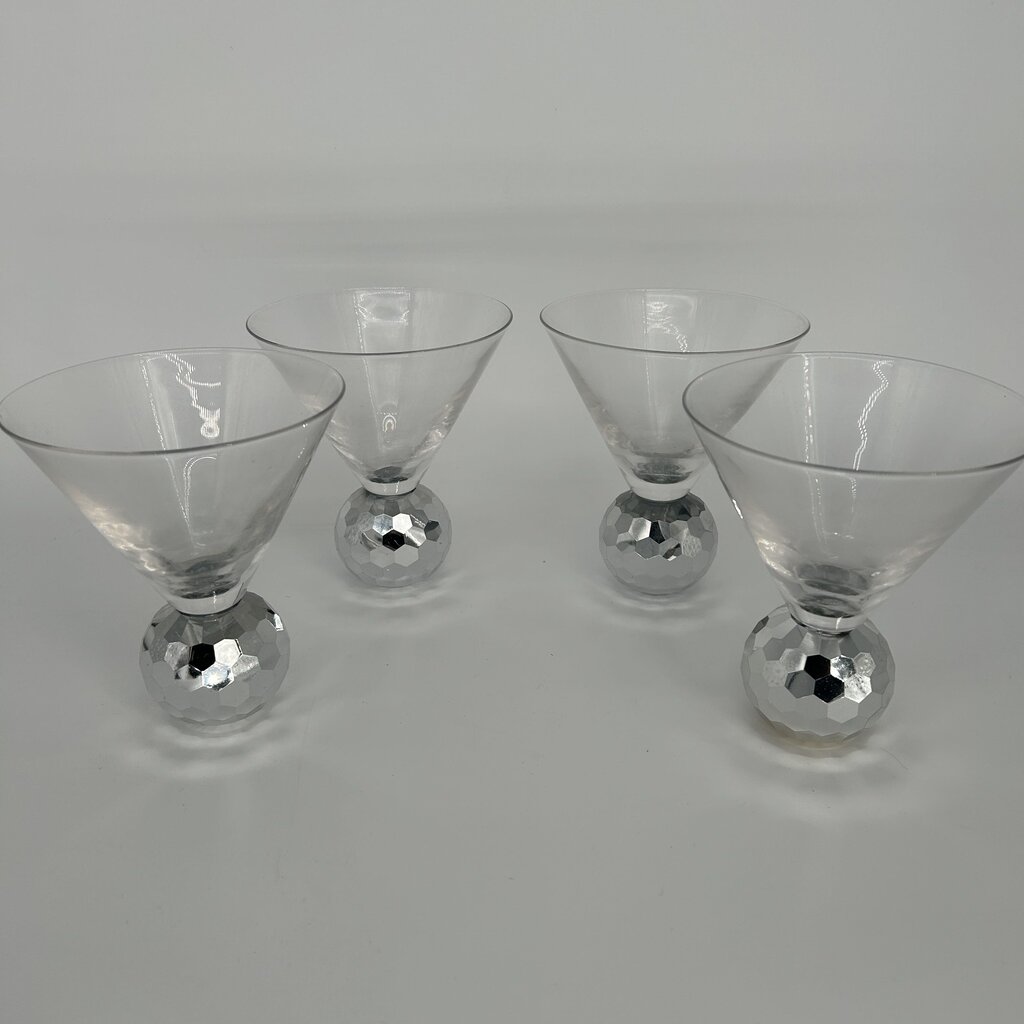 Hammered Disco Martini Glass Set