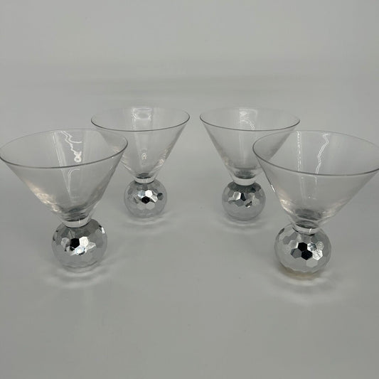 Hammered Disco Martini Glass Set