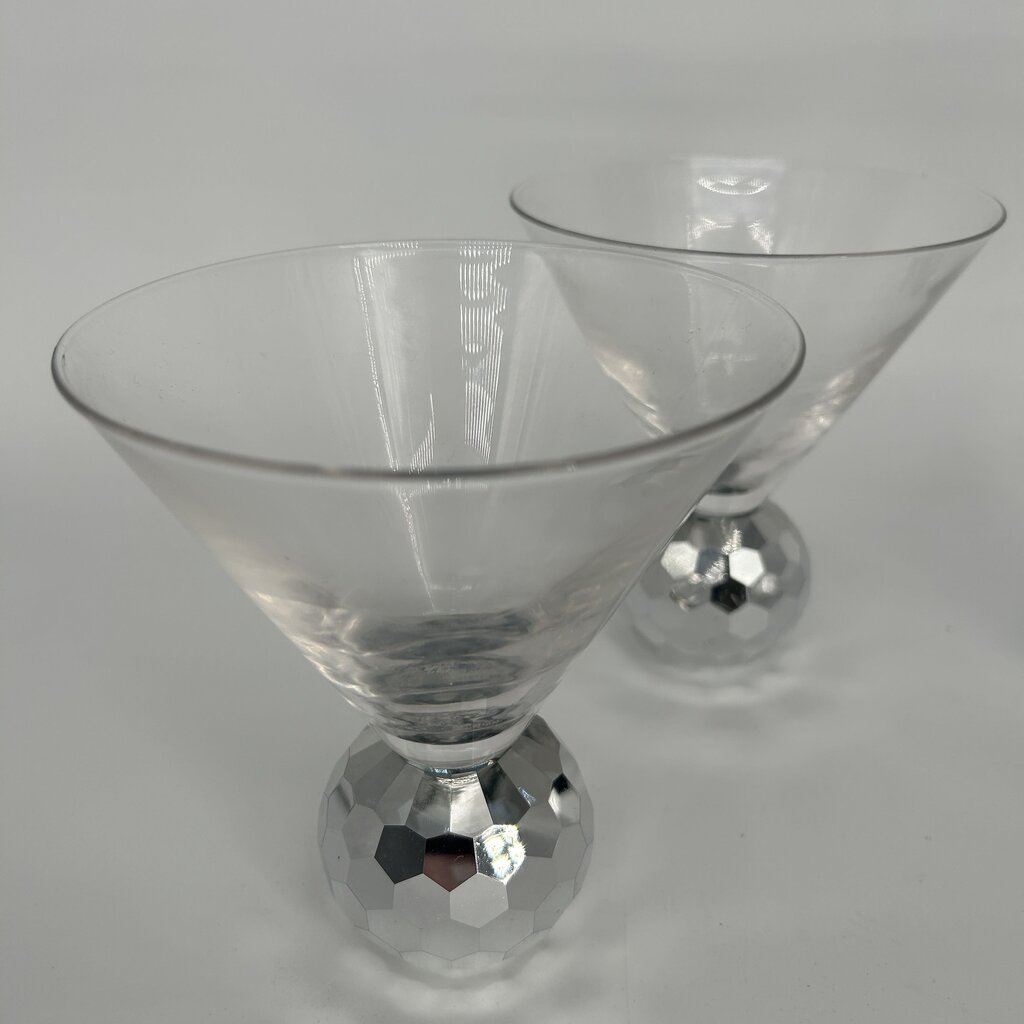 Hammered Disco Martini Glass Set