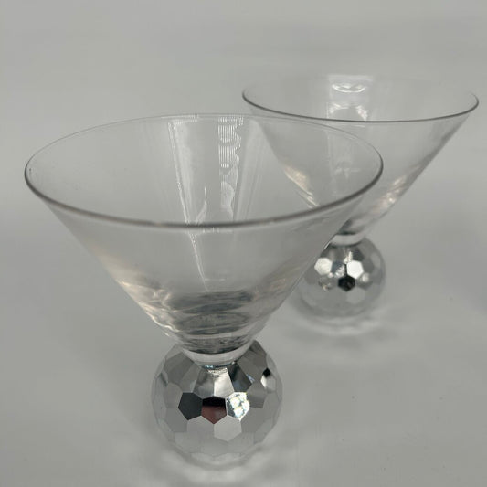 Hammered Disco Martini Glass Set