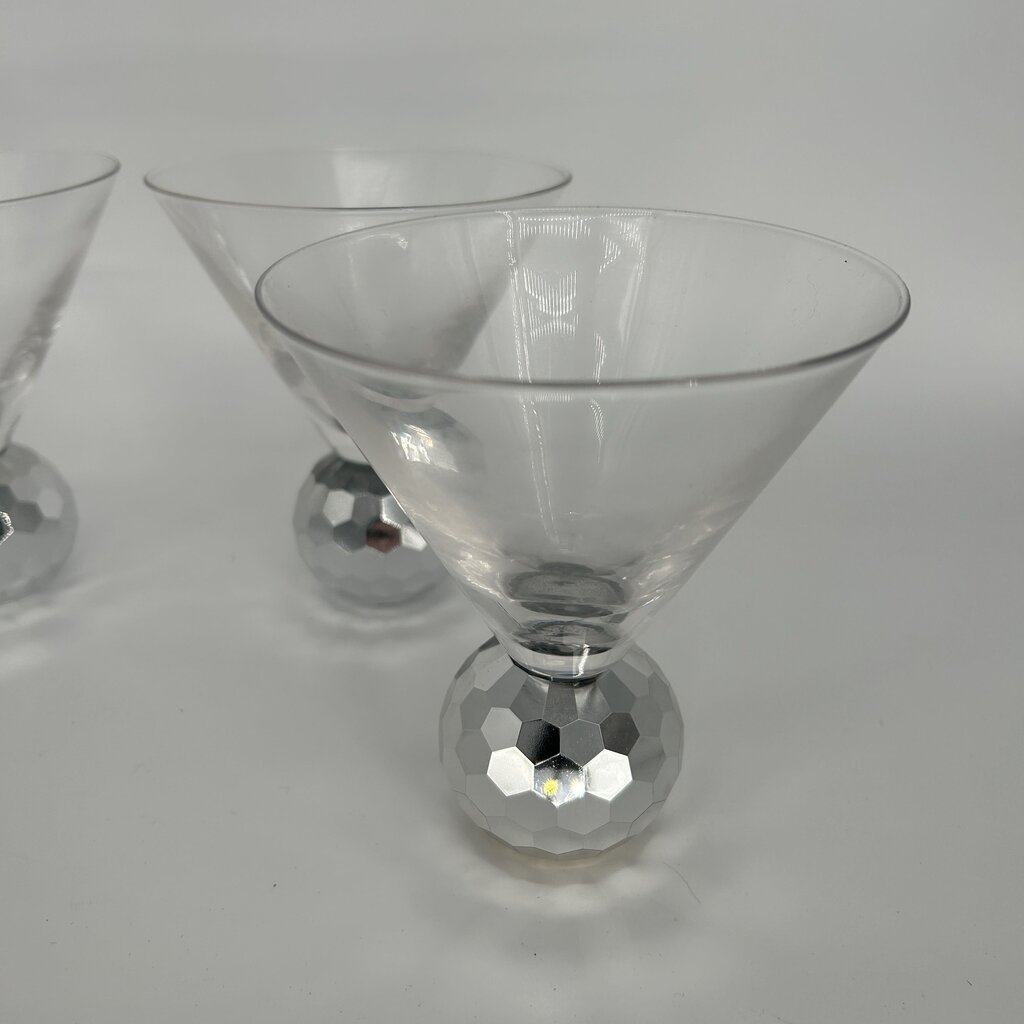 Hammered Disco Martini Glass Set