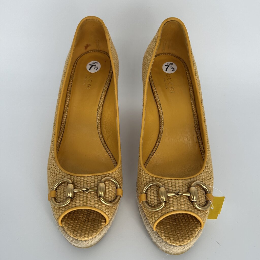 Gucci Woven Wedge Pumps