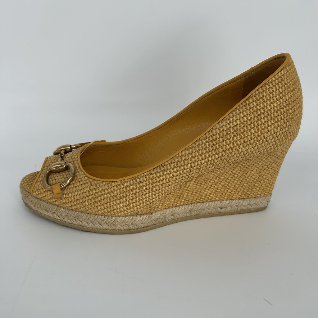 Gucci Woven Wedge Pumps