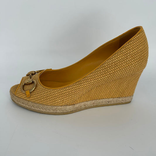 Gucci Woven Wedge Pumps