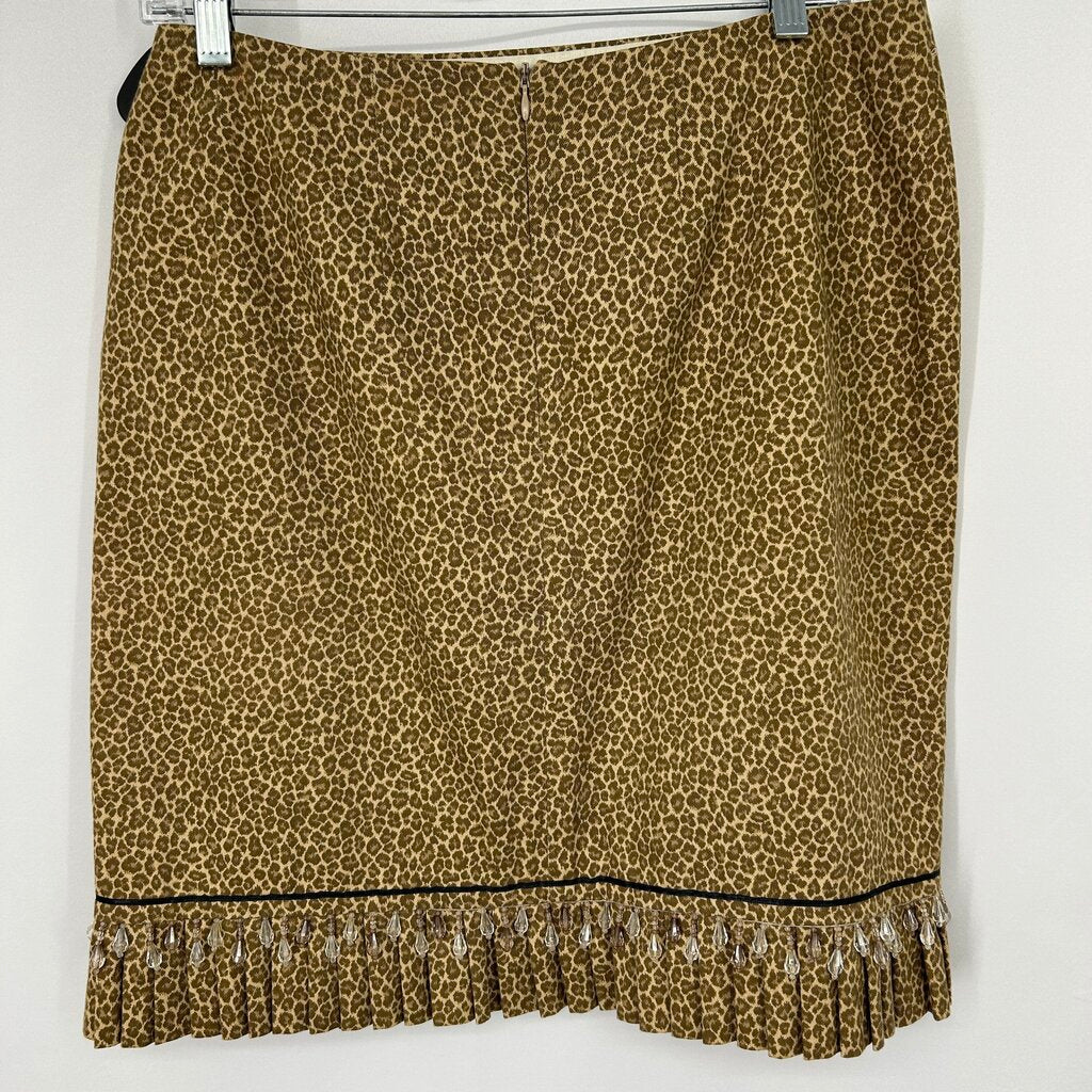 Judith Auburn Animal Print Denim Skirt