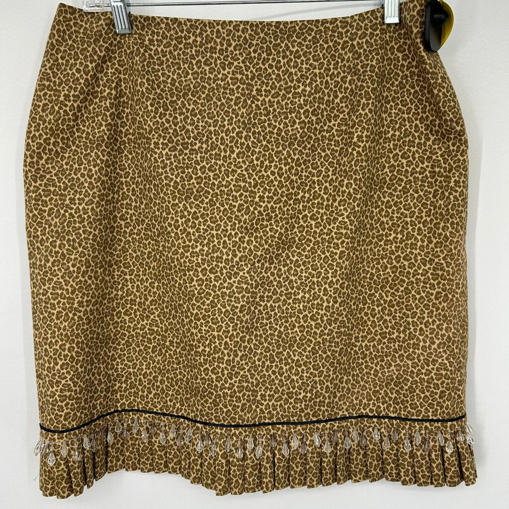 Judith Auburn Animal Print Denim Skirt