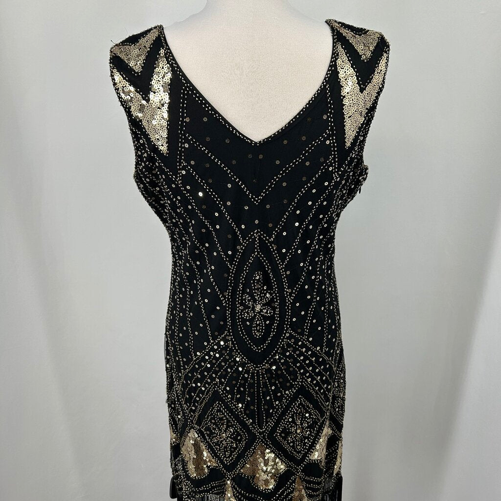Beaded Sequened Slvls Evening Dress