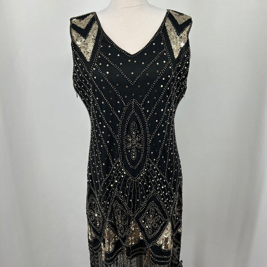 Beaded Sequened Slvls Evening Dress