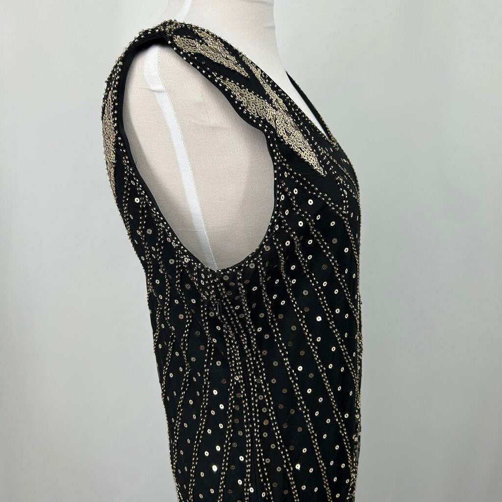 Beaded Sequened Slvls Evening Dress