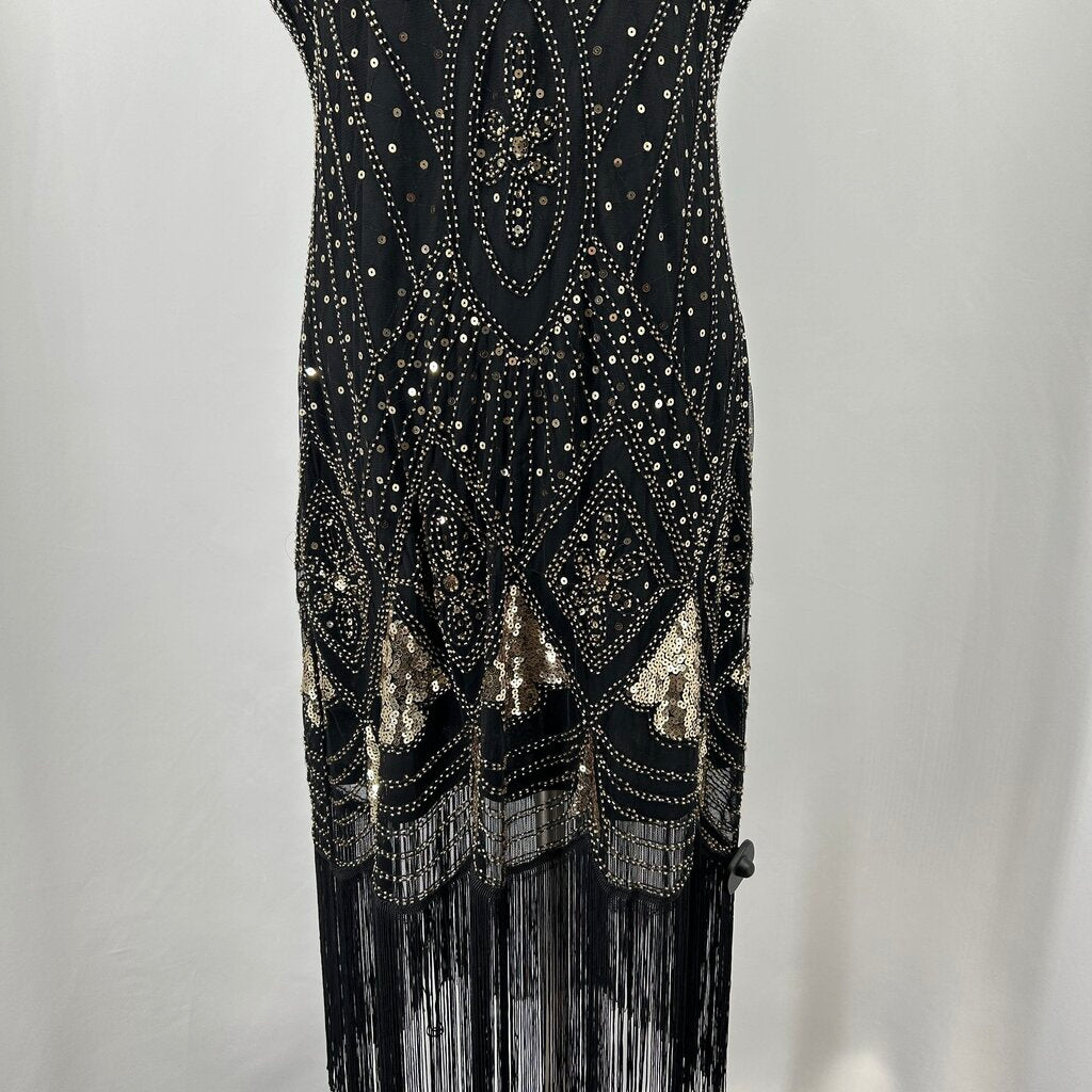 Beaded Sequened Slvls Evening Dress