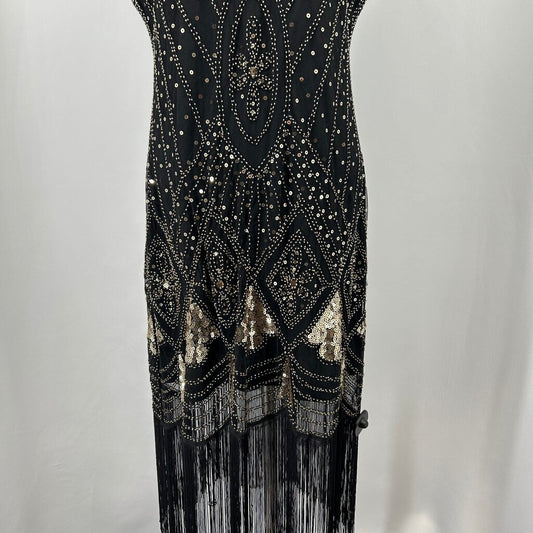 Beaded Sequened Slvls Evening Dress
