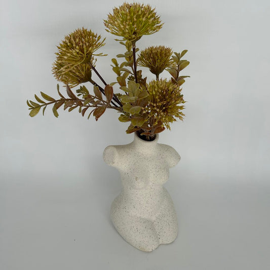 Female Torso Vase with Flowers