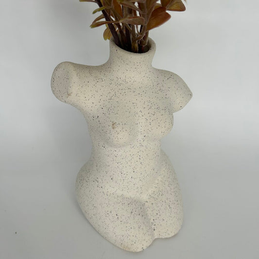 Female Torso Vase with Flowers
