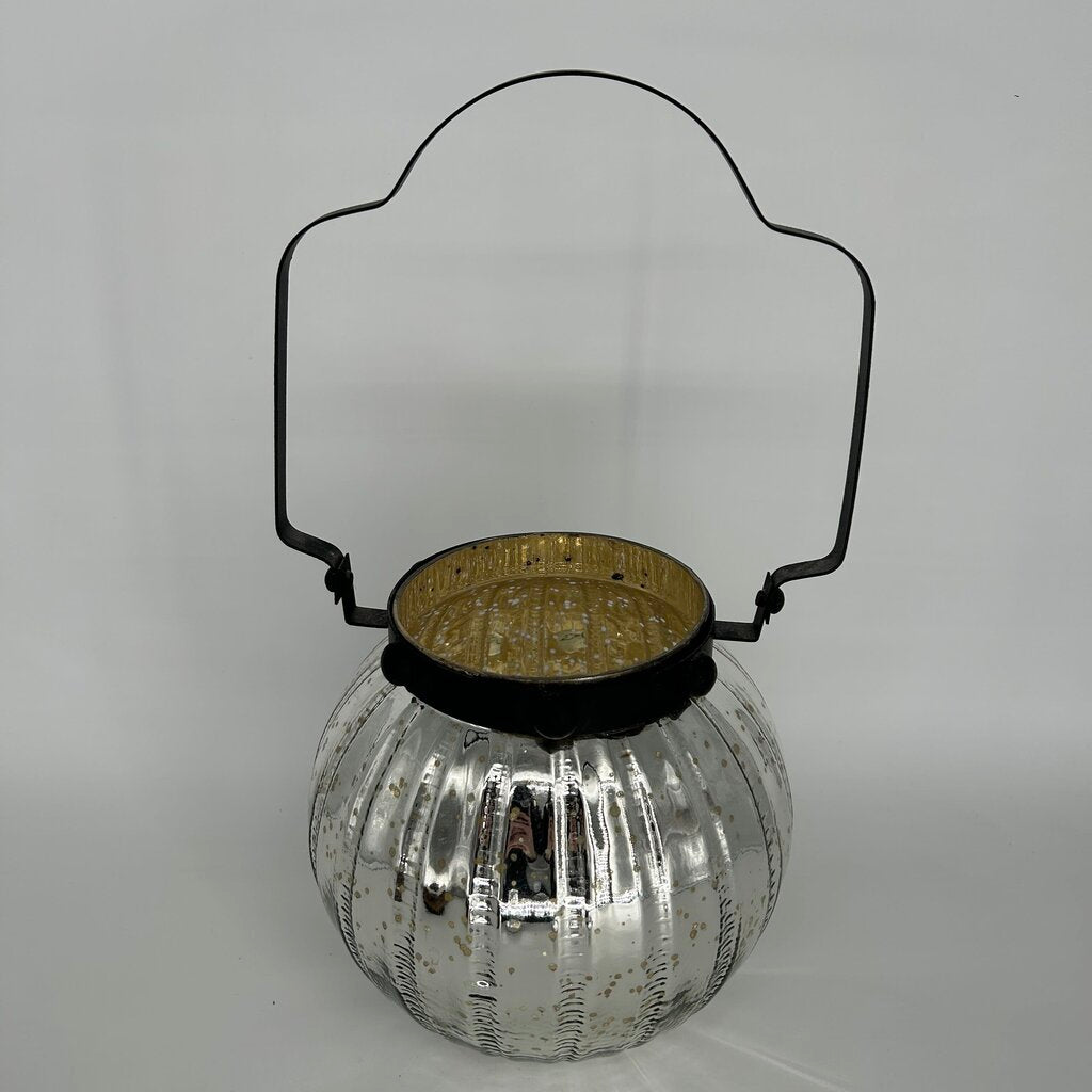 Mercury Glass Lantern with Handle