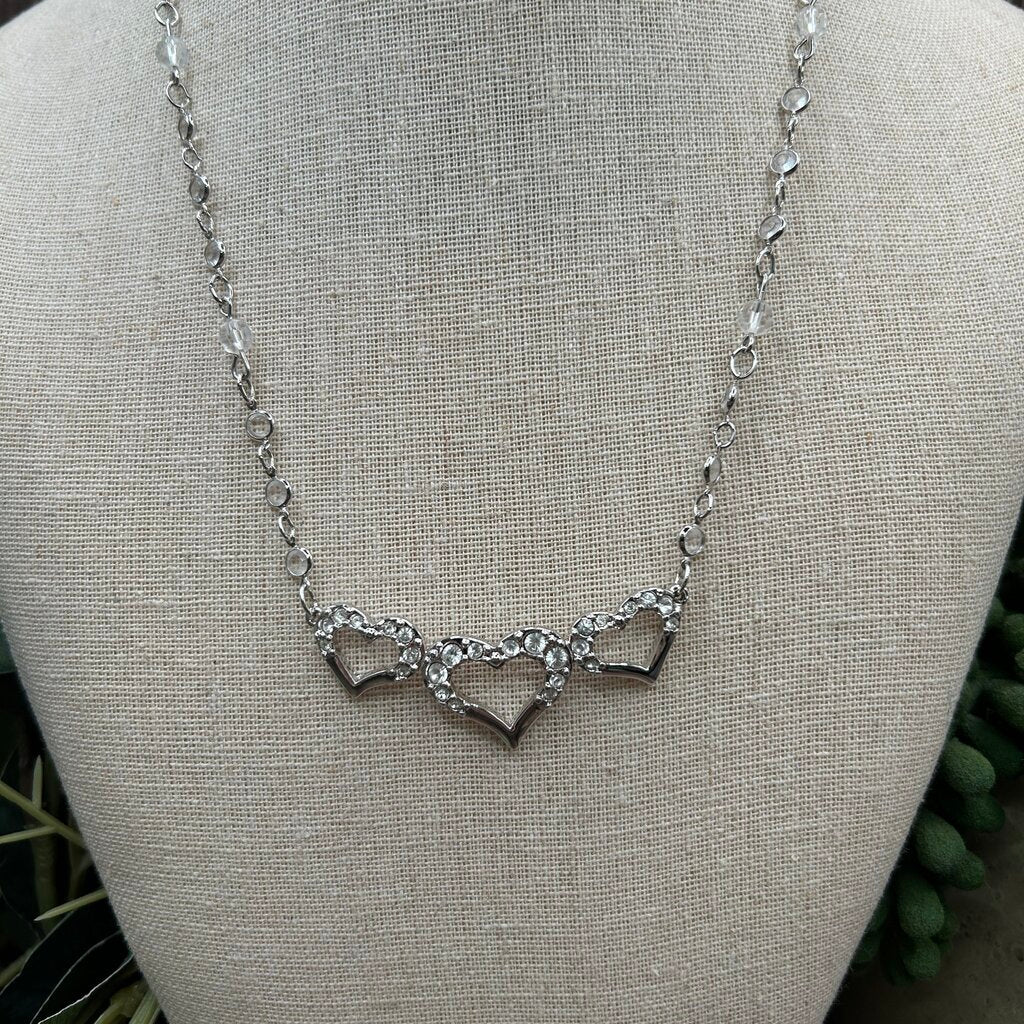 Swarovski Heart Trio Necklace