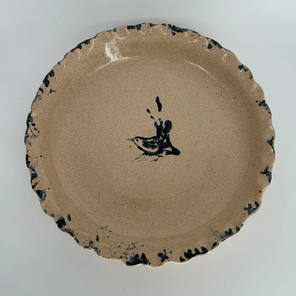 Pottery Bird Pie Plate