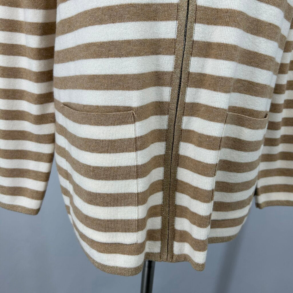 Chicos L/s Striped Cardigan