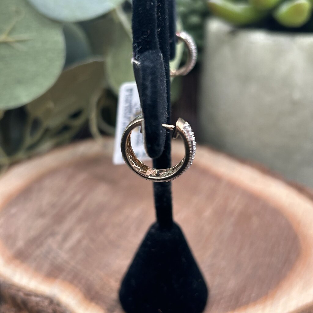 Sterling & Diamond Hoop Earrings