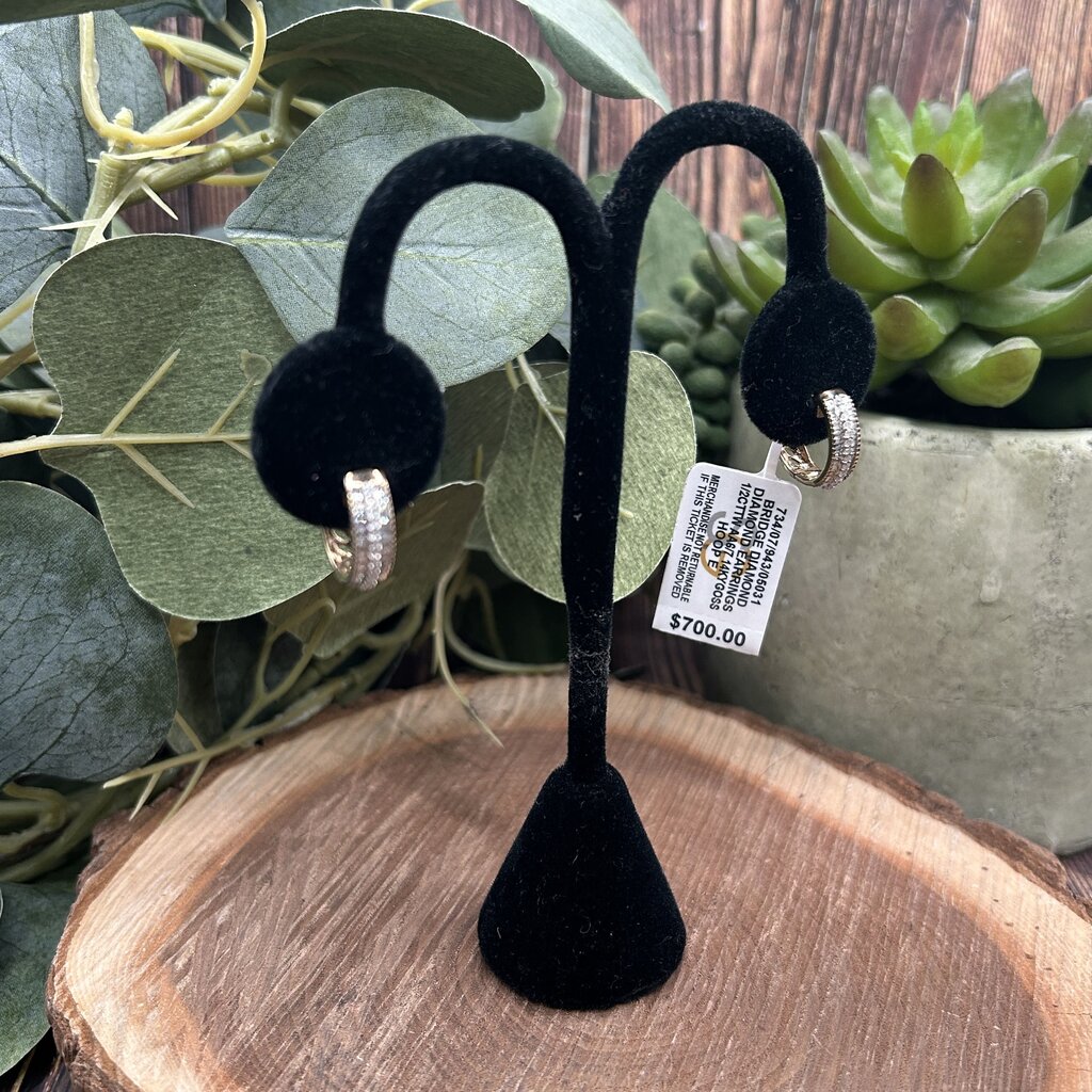 Sterling & Diamond Hoop Earrings