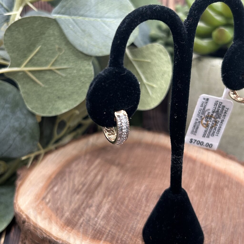 Sterling & Diamond Hoop Earrings