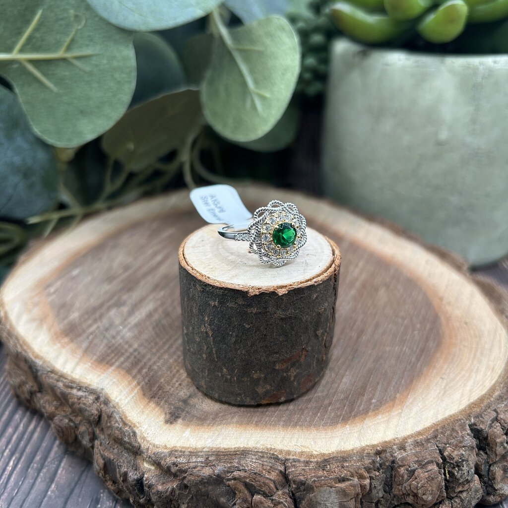 Sterling Emerald Ring
