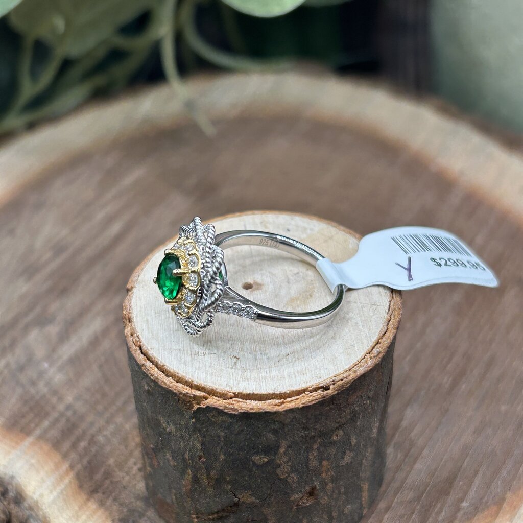 Sterling Emerald Ring