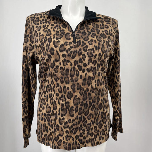 LRL 1/4 Zip Animal Print Pull-over