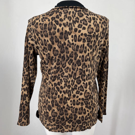 LRL 1/4 Zip Animal Print Pull-over
